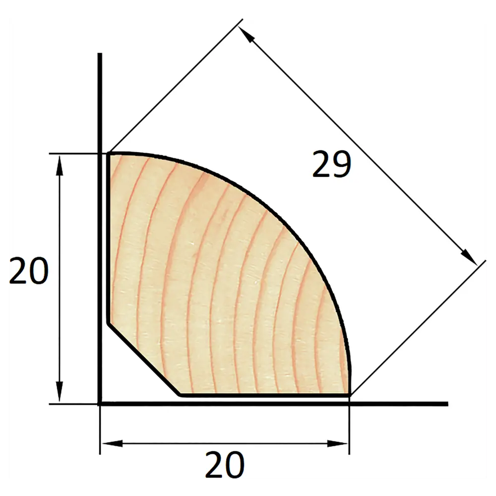 АРЕЛАН Угловая раскладка из массива сосны 20×20×2200 мм 81960884 STLM-0015456 - Вид №3