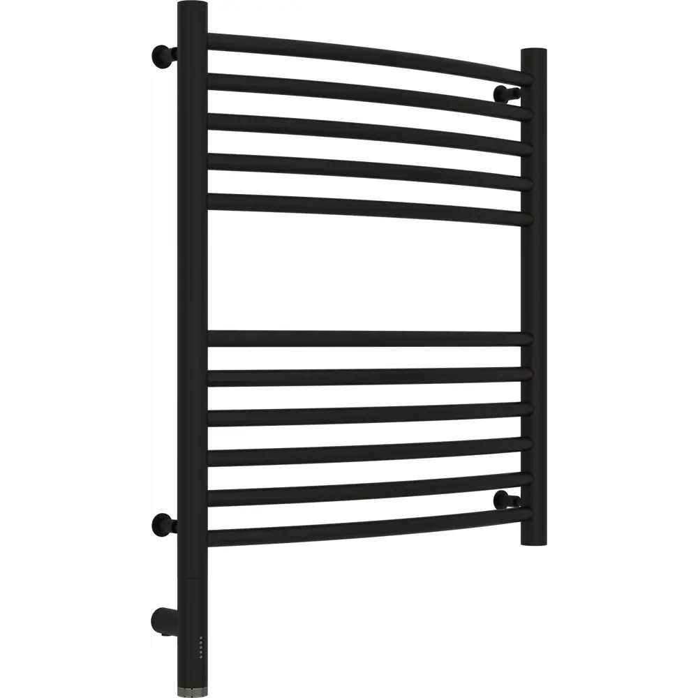 Полотенцесушитель электрический Сунержа Богема 3.0 выгнутая Л 500x600 мм 300 Вт с терморегулятором лесенка цвет матовый черный