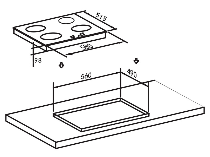 9136660 Газовая варочная поверхность Oasis P-MEB STDN-0080544 - Вид №5