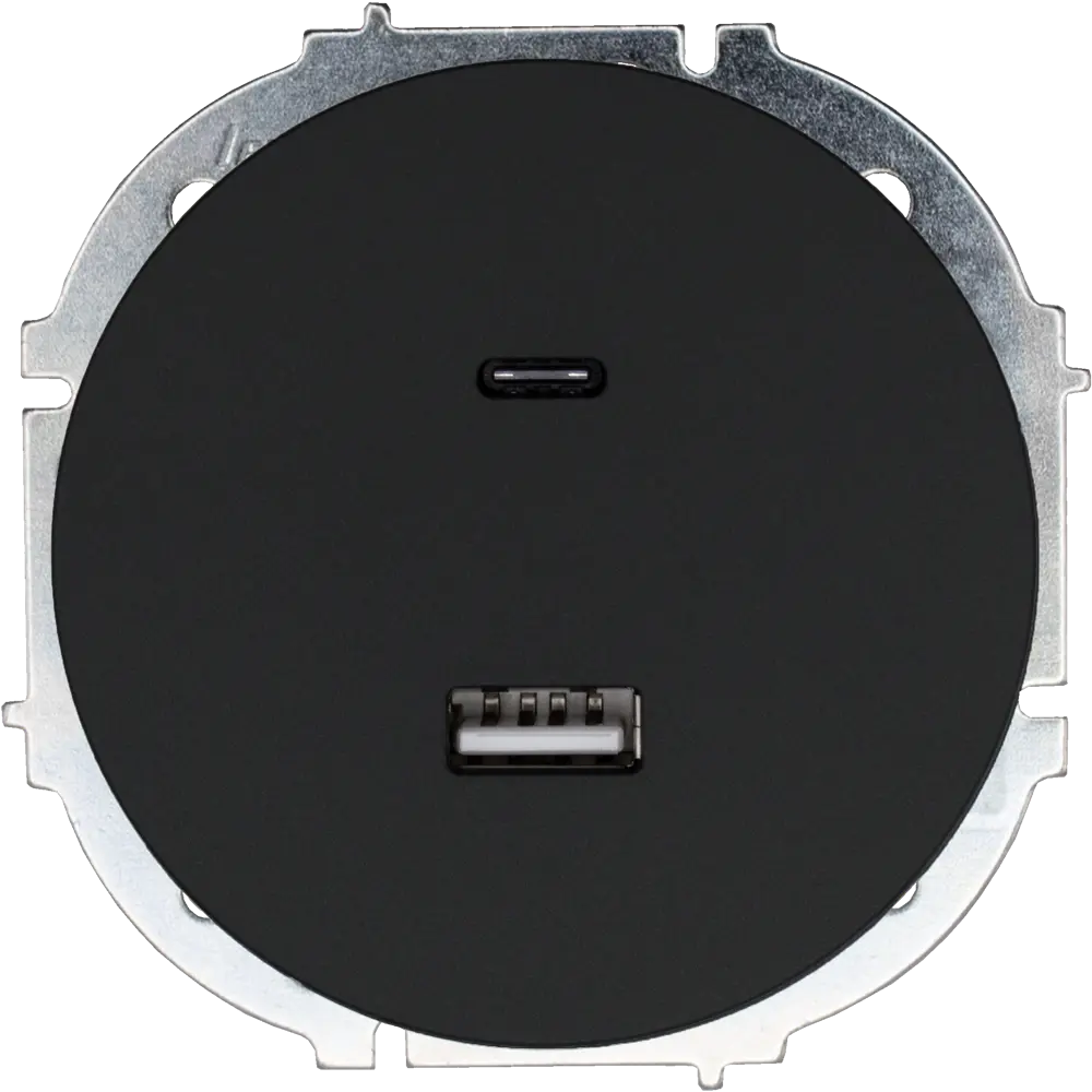 Розетка TC+USB встраиваемая Osen цвет черный LEZARD STLM-2037905 - Вид №1