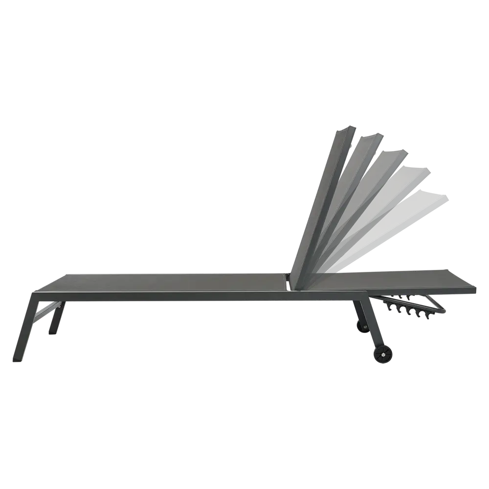 Шезлонг BEGINIA Lyra 200x68x31 см алюминий серый STLM-2119805 - Вид №9