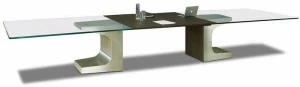 ESTEL GROUP Прямоугольный стеклянный стол для переговоров с системой управления кабелями Niemeyer
