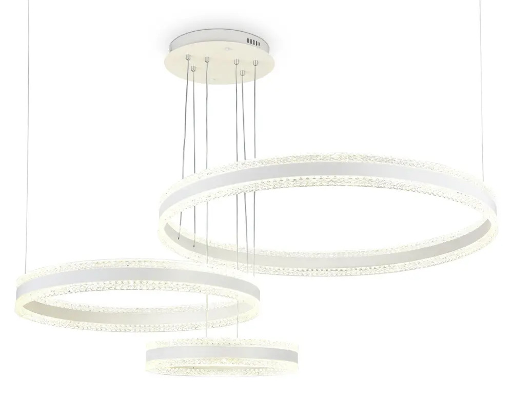 91050386 Люстра подвесная светодиодная AMBRELLA LIGHT FA6201 ACRYLICA 28 м² теплый белый свет цвет белый STLM-0914391