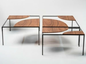 La Manufacture Прямоугольный журнальный столик из металла и дерева