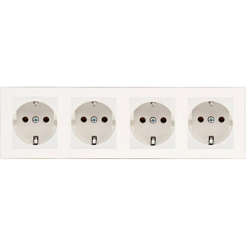 Рамка для розеток и выключателей Lezard Rain вертикальная 4 поста цвет белый STLM-2180173 - Вид №2