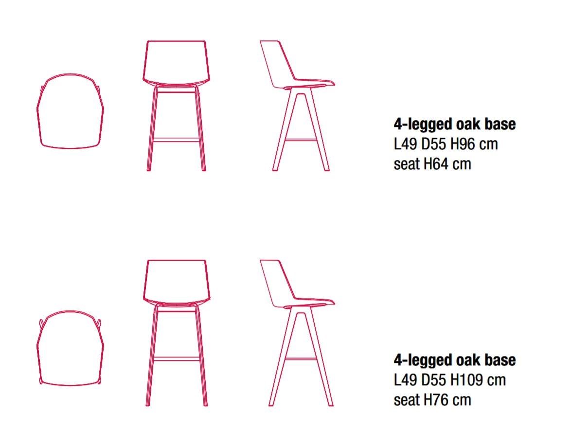 Высокий тканевый стул со спинкой MDF Italia Aïku ARCH-00084970 - Вид №2
