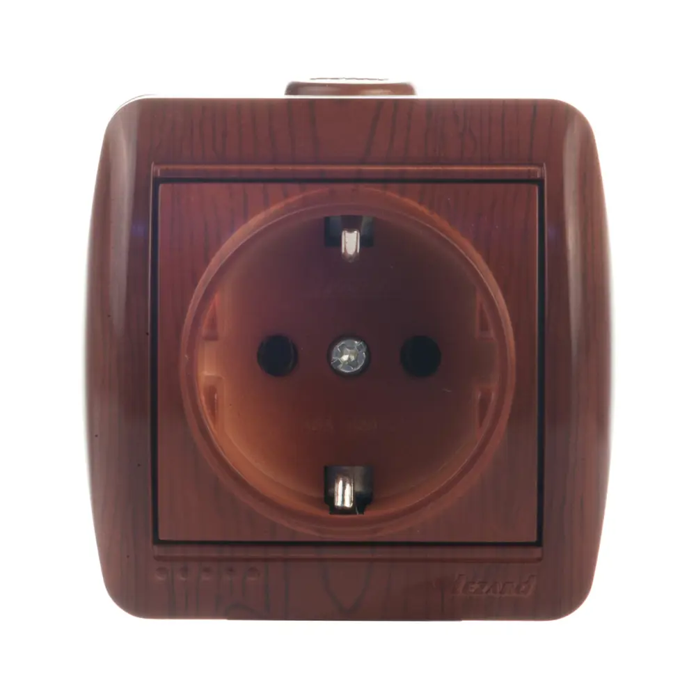 Розетка керамическая Lezard Nata, с заземлением вишня STLM-2179377