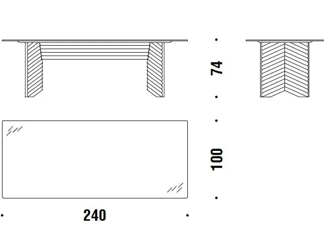 Прямоугольный стол с деревянной, мраморной или стеклянной столешницей MOROSO Rows ARCH-00002610 - Вид №3