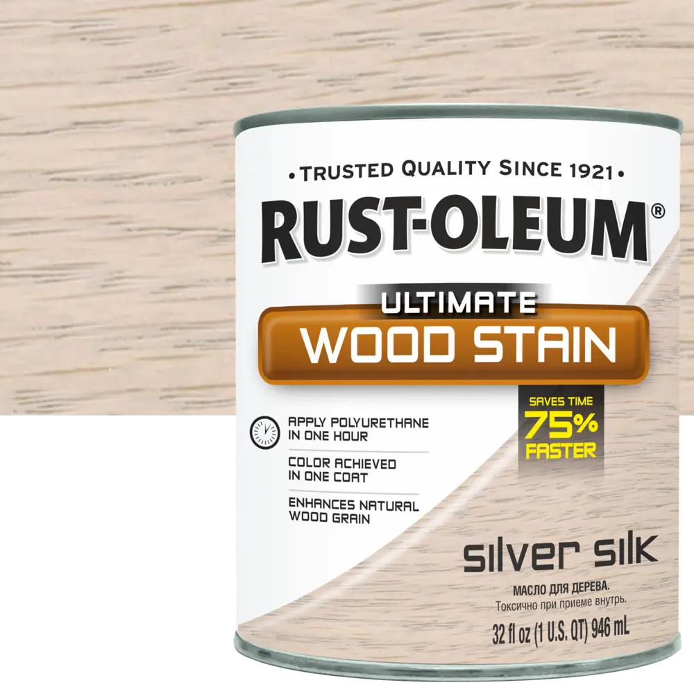 Масло тонирующее Ultimate цвет серебристый шелк 0.946 л RUST-OLEUM STLM-2101390