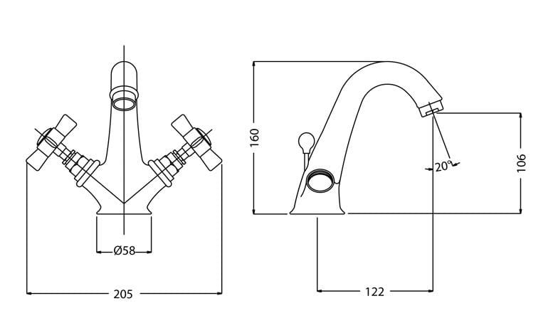 Смеситель для раковины с одним отверстием Gentry Home Ascot ARCH-00151287 - Вид №2