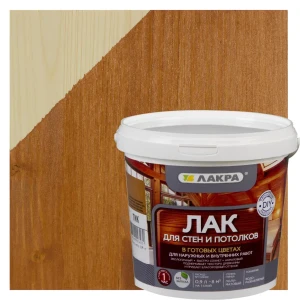 Лак тонированный для стен и потолка Лакра цвет тик 0.9 л