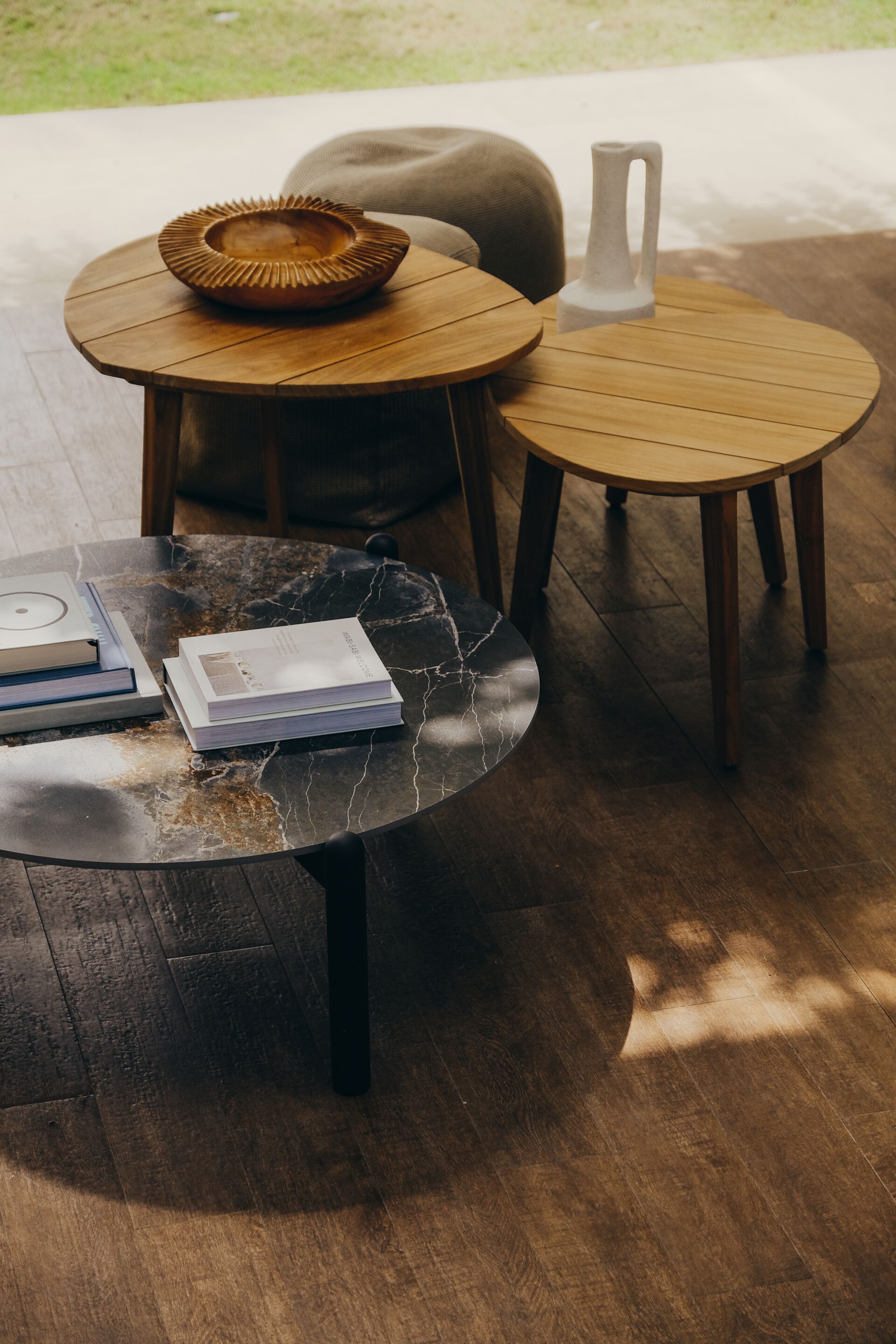 Алюминиевый круглый низкий садовый столик с керамогранитом cbdesign Stylo ARCH-00124193 - Вид №6