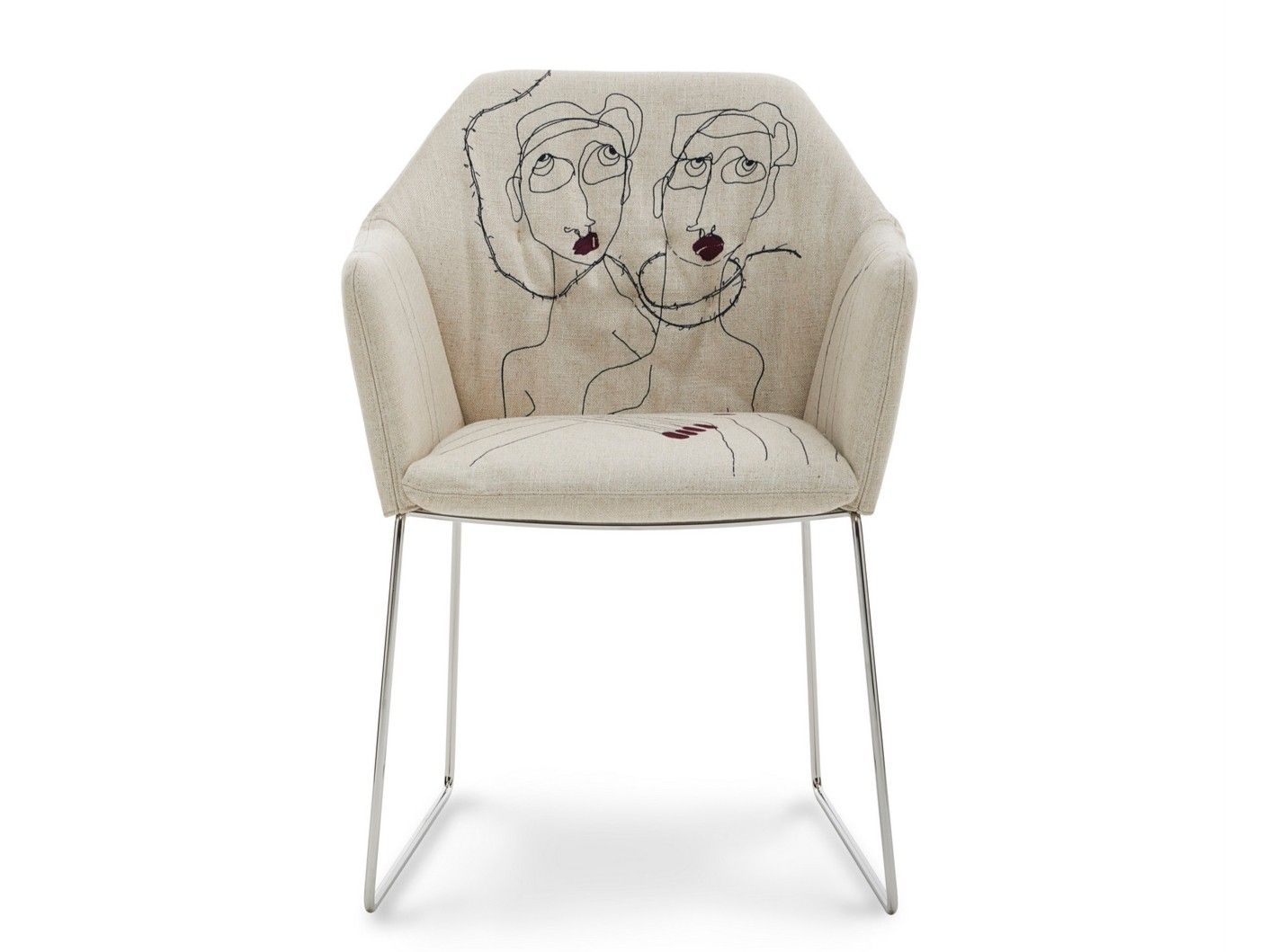 Тканевый стул с подлокотниками Saba Italia Нью-Йорк ARCH-00121686