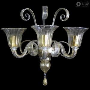 1279 ORIGINALMURANOGLASS Настенный светильник Бра Фоскари с золотом - Пастораль - муранское стекло OMG 30 см