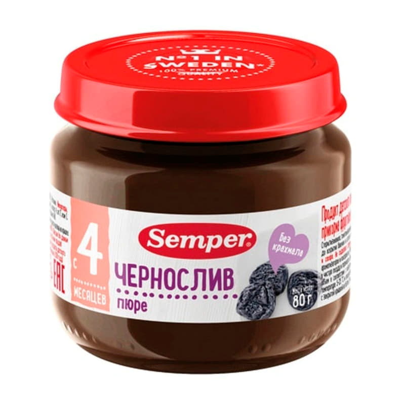 Пюре Чернослив с 4 месяцев Semper 80 г Santreyd 15726 - Вид №1