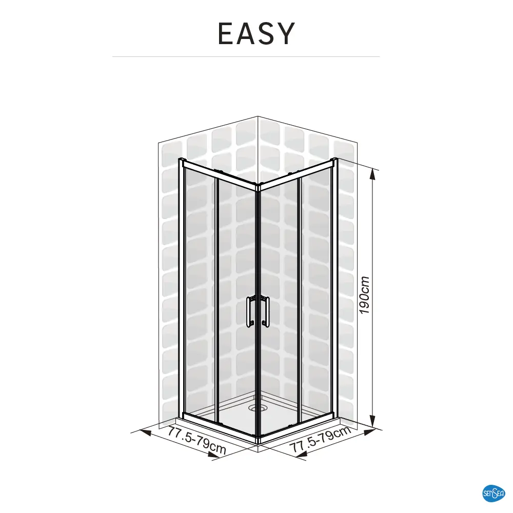 Комплект стекол для душевой ширмы Sensea Easy 80x80 см STLM-2153207 - Вид №24