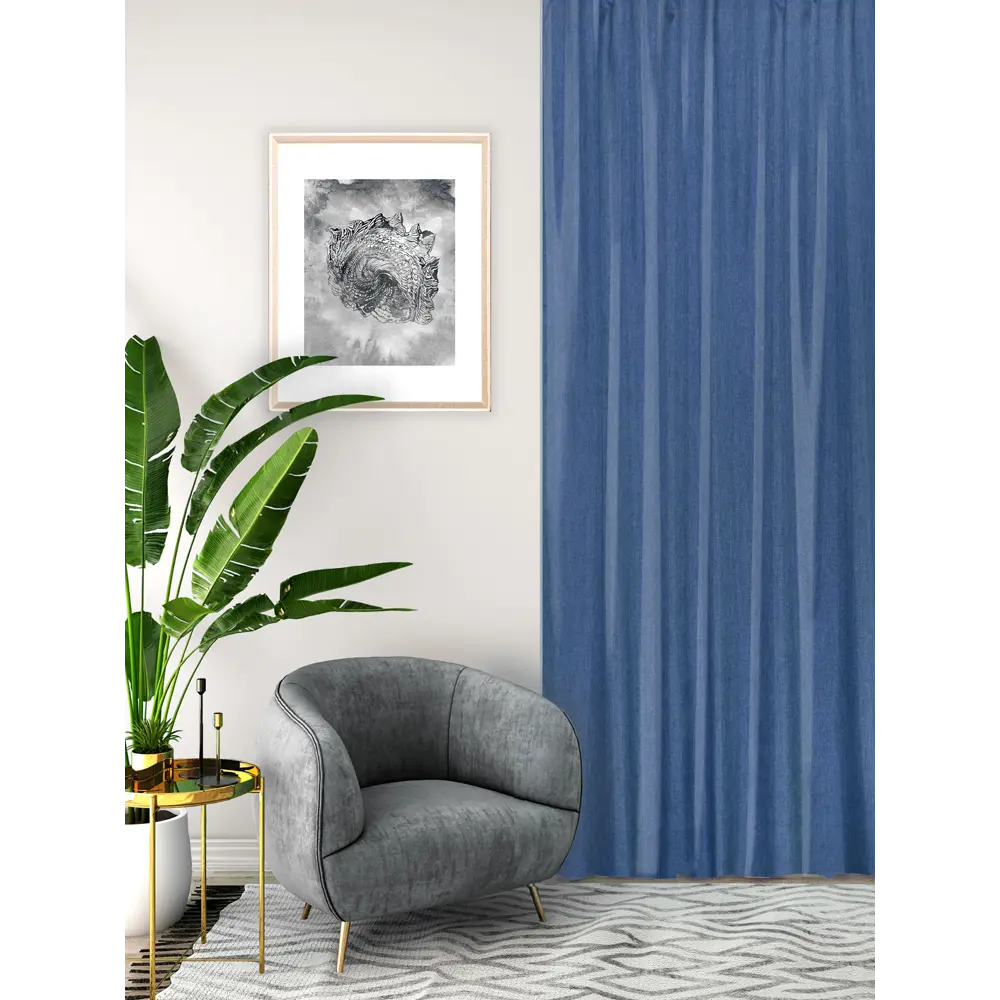 Штора на ленте Seasons Looks 140х260 см Nemo2 цвет темно-синий STLM-2087541 - Вид №4