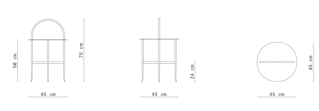 Круглая прикроватная тумбочка из кованого железа Lispi Himalia ARCH-00076763 - Вид №11