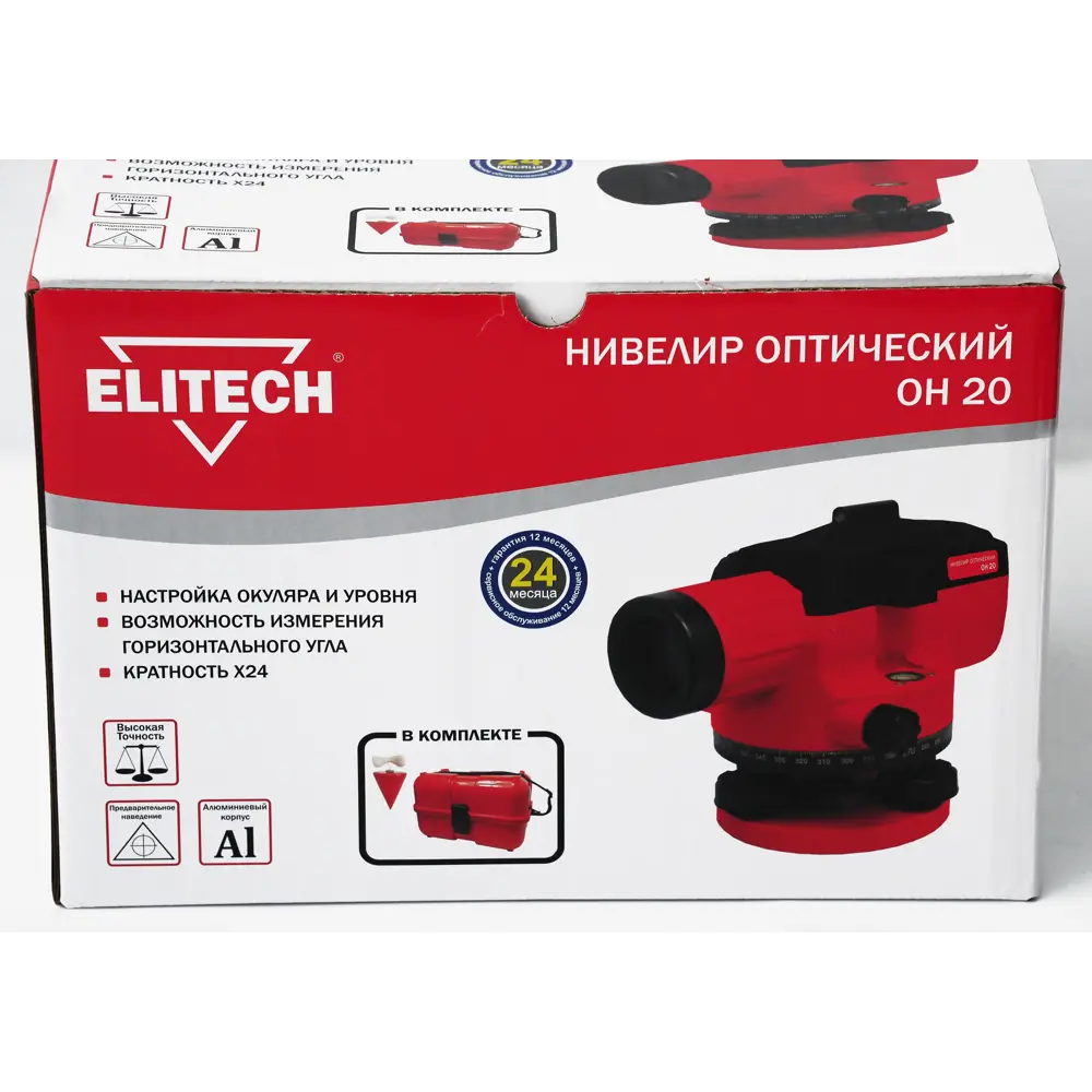 Нивелир оптический магнитный Elitech ОН 20 кратность увеличения X24 STLM-2201270 - Вид №4