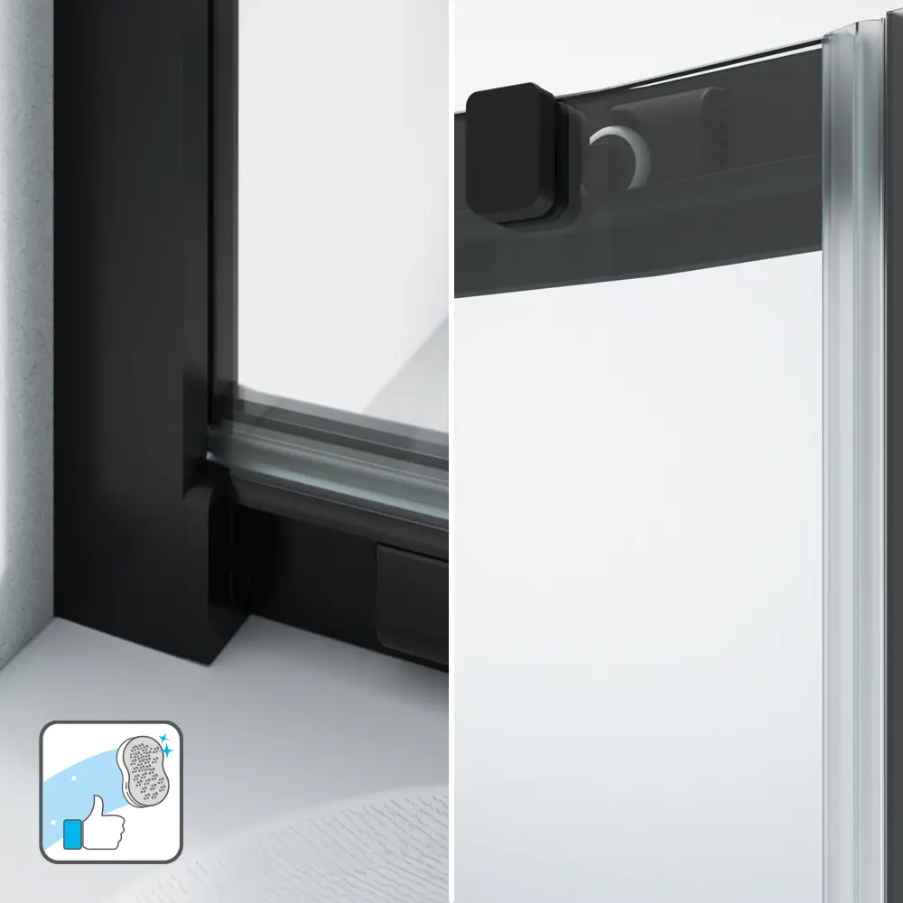 Комплект стекол для душевой ширмы Sensea Easy 1/4 круга 100x100 см прозрачное, цвет профиля на выбор STLM-2072850 - Вид №18