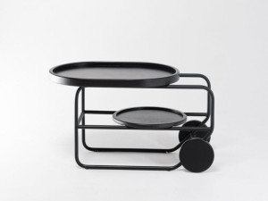 Металлический журнальный столик contract с ясенем и колесами