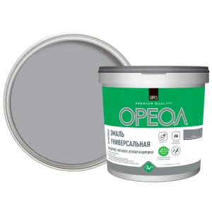 Эмаль универсальная Ореол матовая цвет серый 1.1 кг