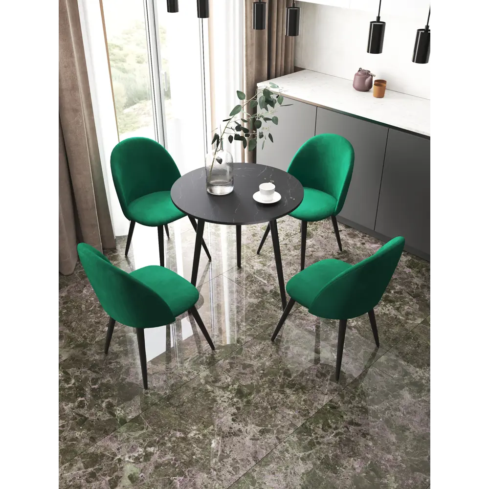 Стул Santreyd Chic с велюровой обивкой изумрудного цвета 89377850 STLM-1325477 - Вид №6