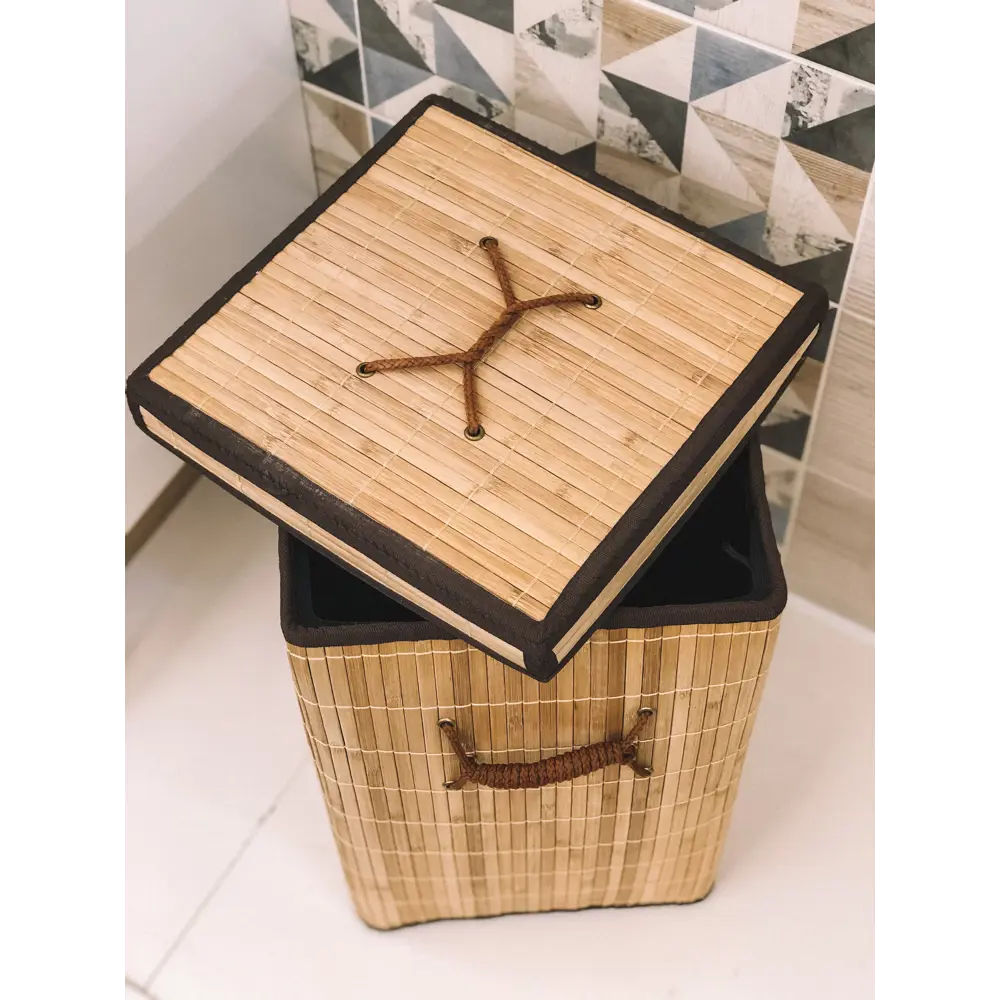 Корзина для белья складная квадратная, 45 л, бамбук STORIDEA Без серии STLM-2202759 - Вид №3