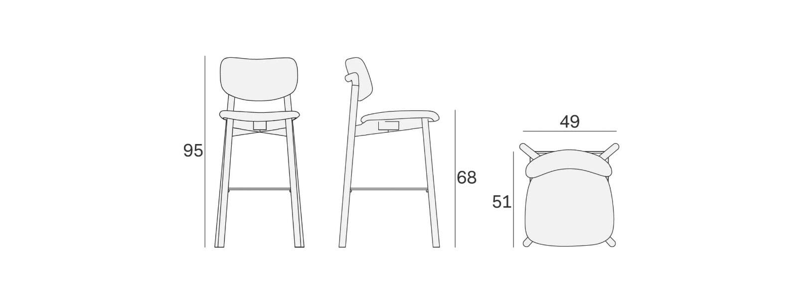 Деревянный барный стул со спинкой Novamobili TWIST ARCH-00020489 - Вид №2