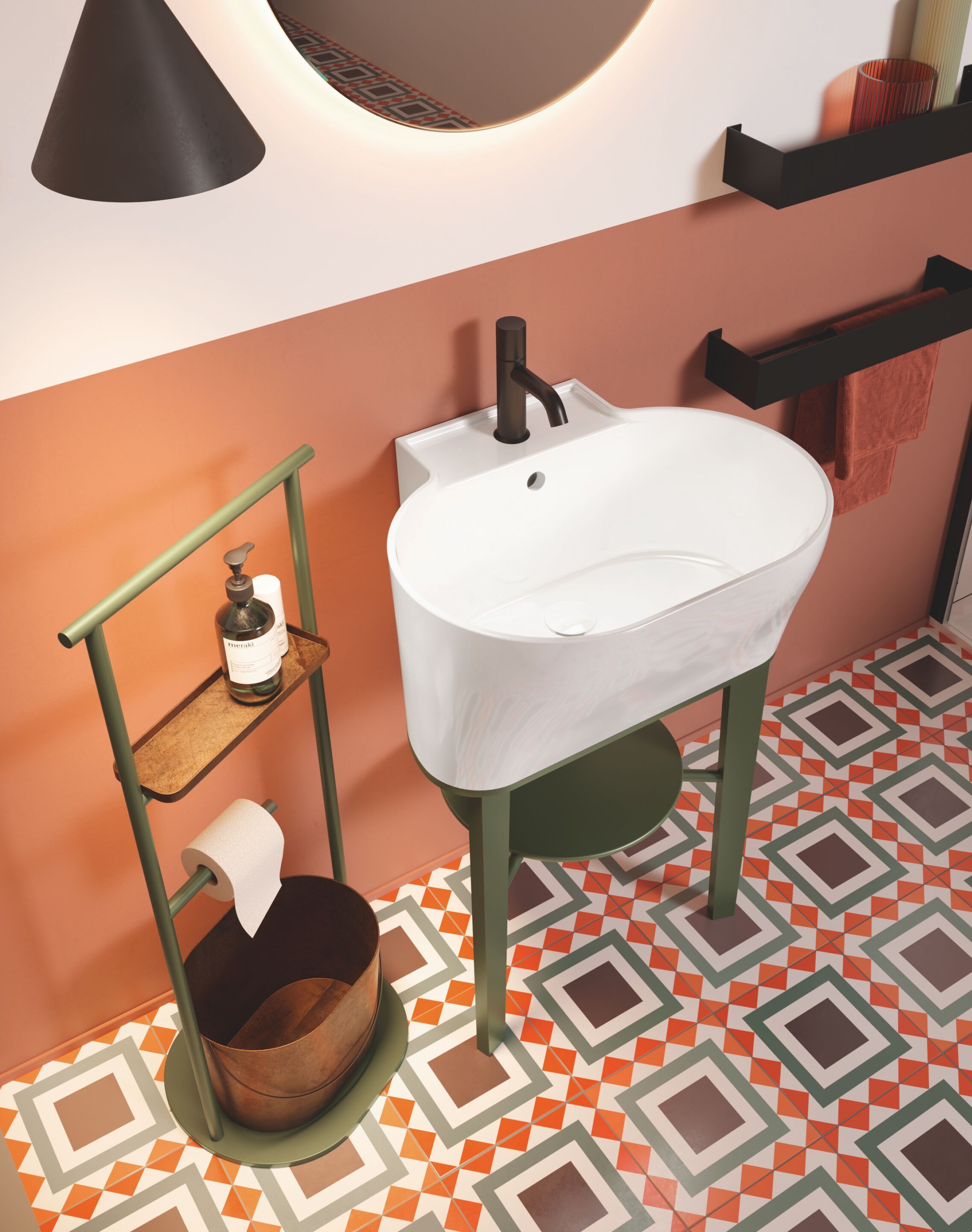 Керамическая столешница/подвесной овальный умывальник COLAVENE Tino&amp ARCH-00029716 - Вид №4