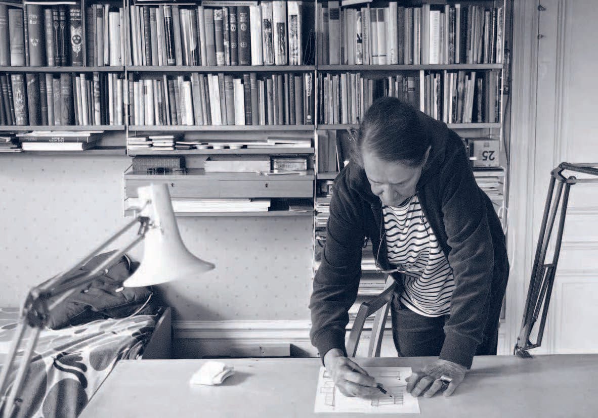 Книжный шкаф из стали с порошковым покрытием и твердой сосны In Stock String Furniture ARCH-00044494 - Вид №5