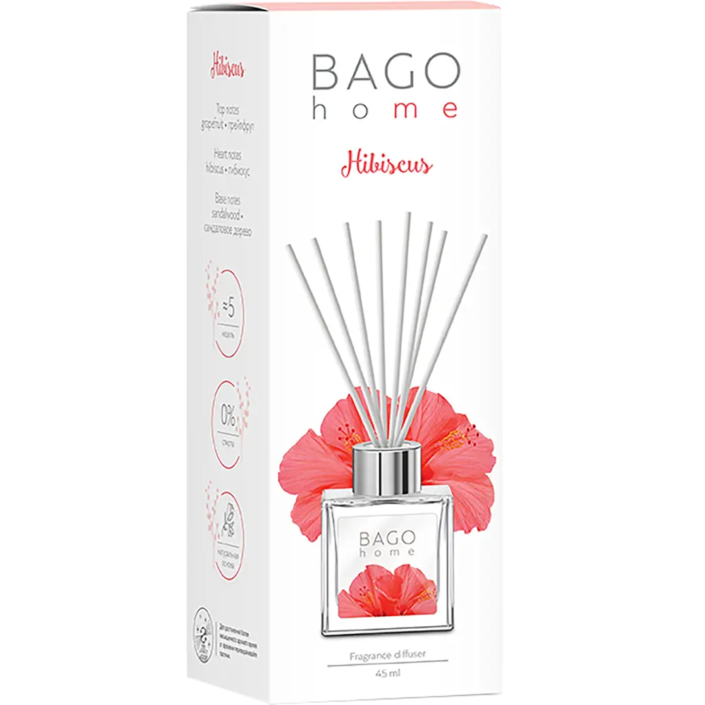 Аромадиффузор Bago home «Гибискус» с натуральными эфирными маслами 45 мл 82520730 STLM-0029025 - Вид №4