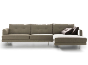 Секционный тканевый диван с полуостровом