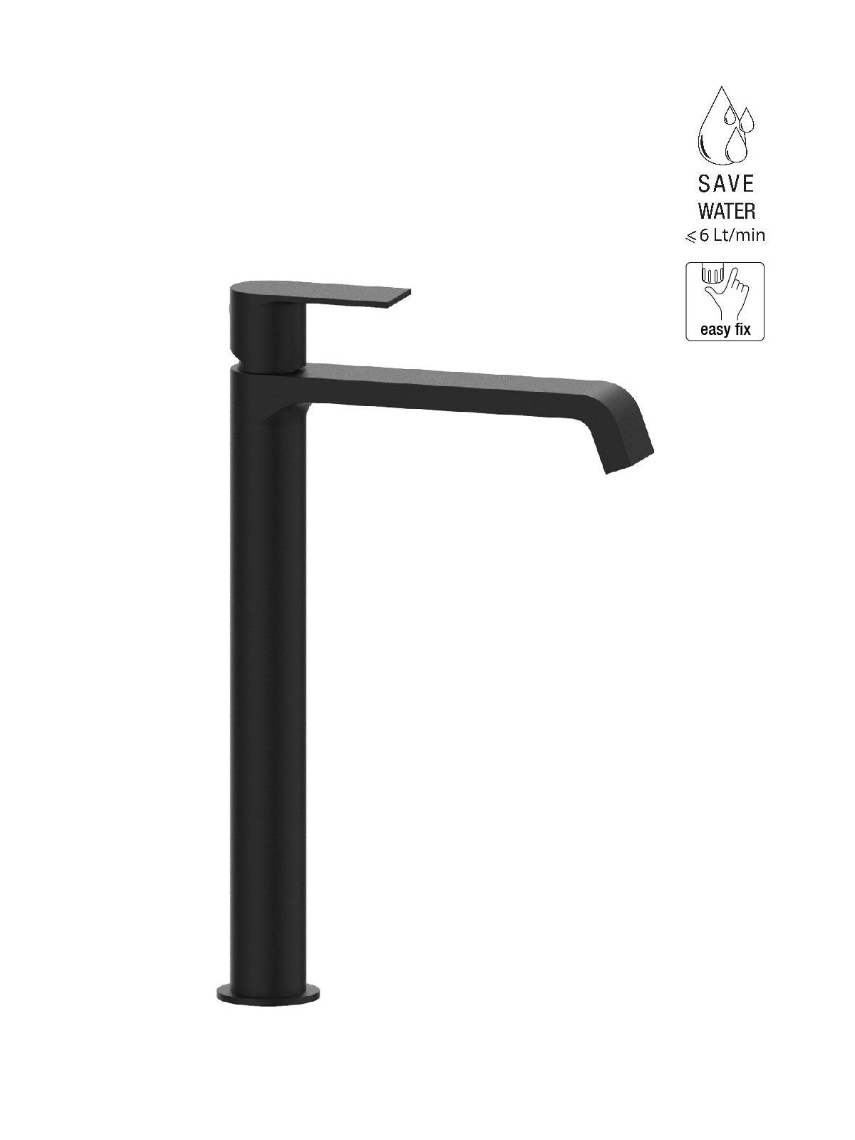 Высокий однорычажный смеситель для раковины с ограничителем расхода Rubinetterie Frattini Птолемей ARCH-00017724 - Вид №6