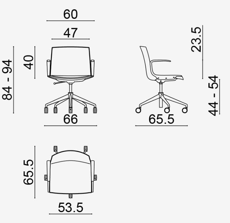 Вращающееся кресло с колесами Arper Catifa Up ARCH-00107209 - Вид №3