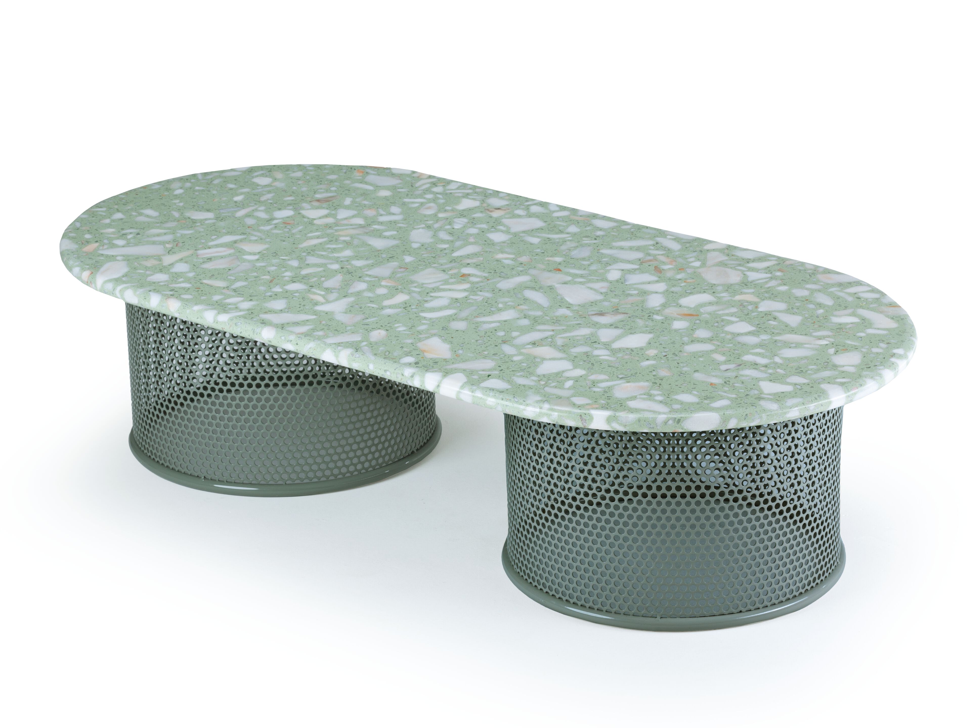 Мраморный низкий овальный журнальный столик Mambo Unlimited Ideas Ривьера ARCH-00001750