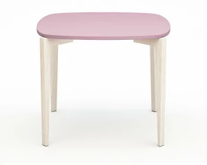 Обеденный стол квадратный сиреневый с ножками беленый дуб 90 см Smooth Compact TORY SUN SMOOTH 338636 Бежевый;розовый