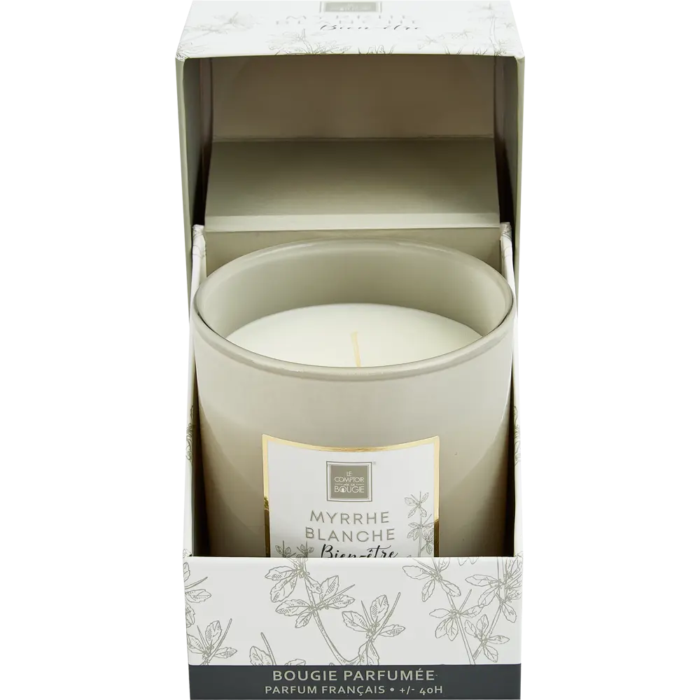 Свеча ароматизированная в подсвечнике Atmosphera Белая мирра серая 9 см STLM-2145529 - Вид №5