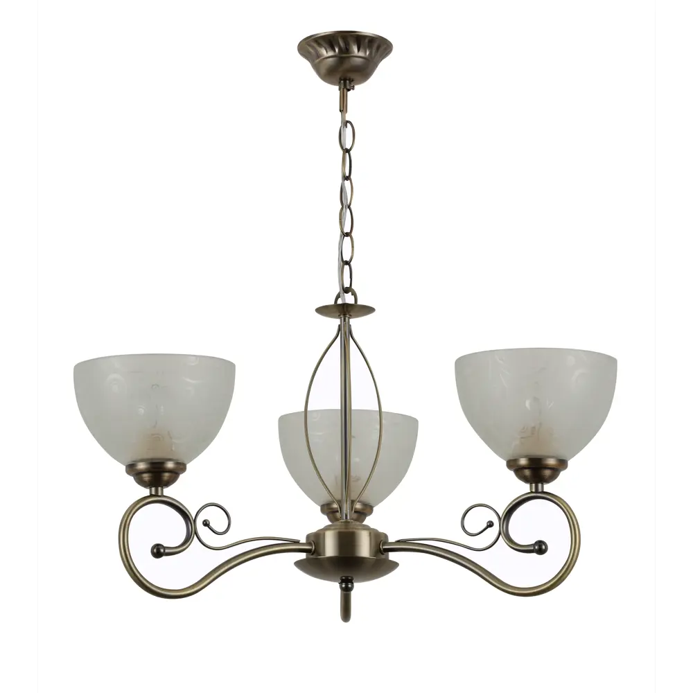 Люстра подвесная Loren, 3 лампы, 8 м², цвет античная бронза/белый Rivoli STLM-2030953