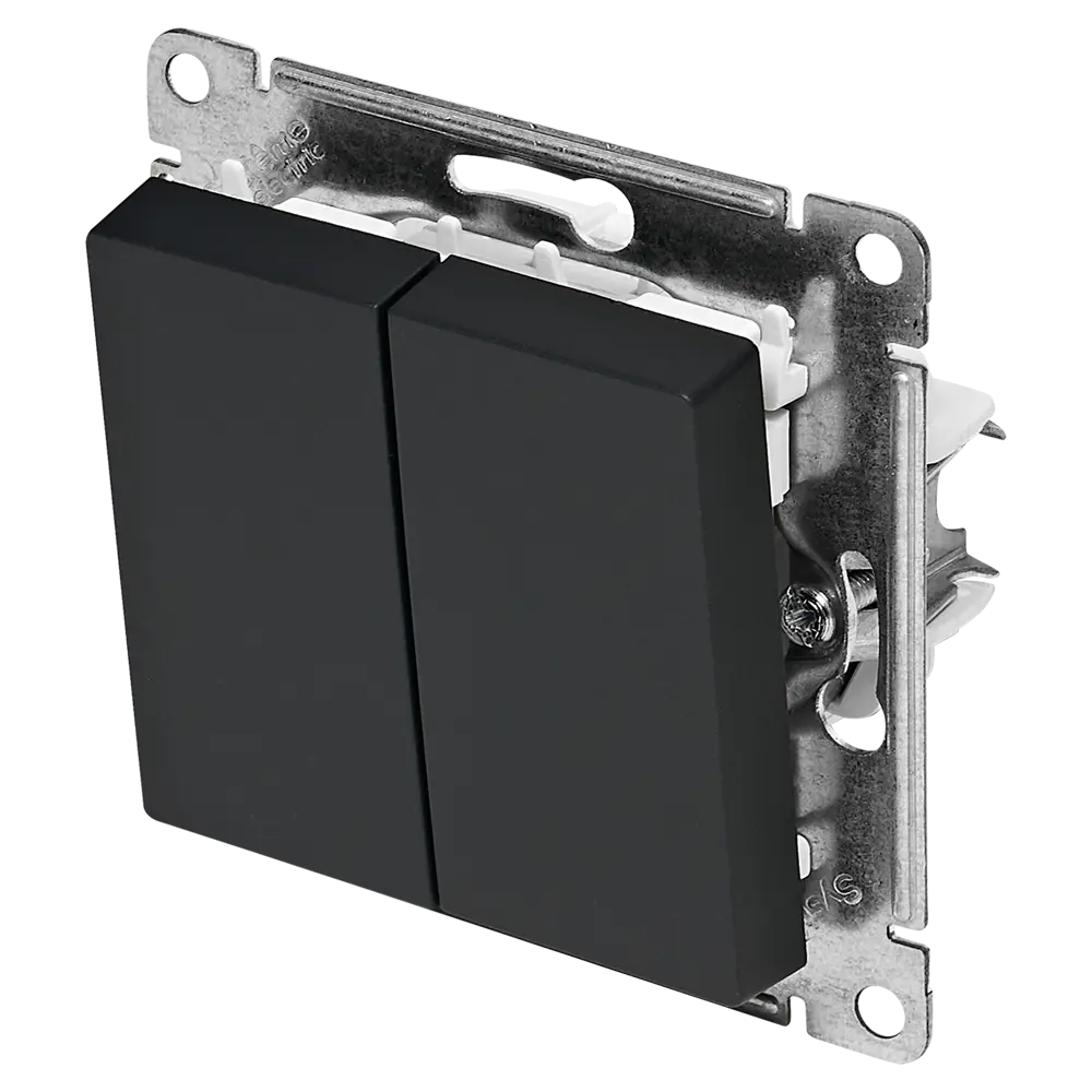 Выключатель встраиваемый Systeme Electric AtlasDesign 2 клавиши цвет базальт STLM-2099261 - Вид №1