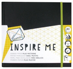 386532 Альбом для маркеров с резинкой и карманом "Inspire Me", черный Derwent