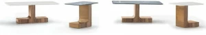 Minotti Садовый журнальный столик с каменной или лакированной столешницей из нпл Block