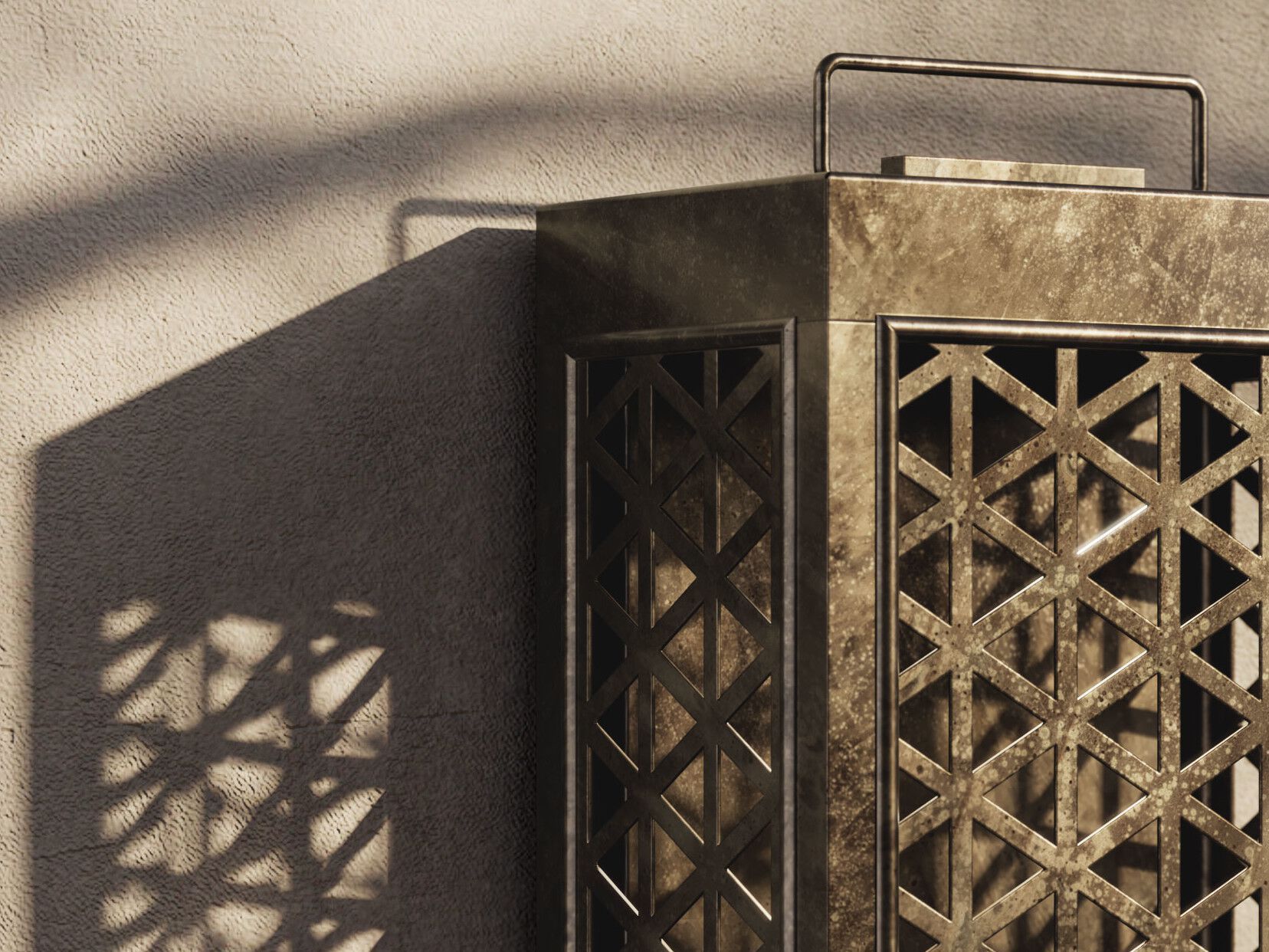 Латунная светодиодная наружная настенная лампа Il Fanale Grid ARCH-00049371 - Вид №3