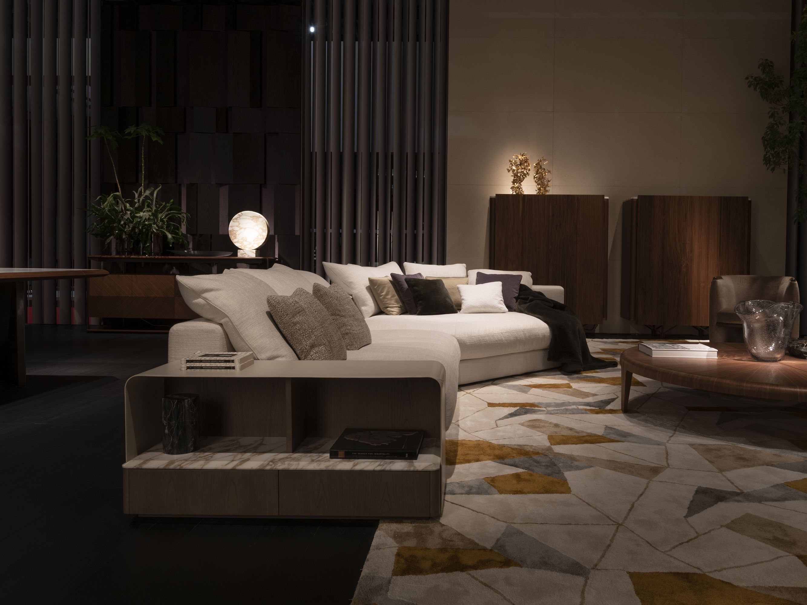 Модульный кожаный диван с полуостровом Giorgetti ARCH-00122939 - Вид №2