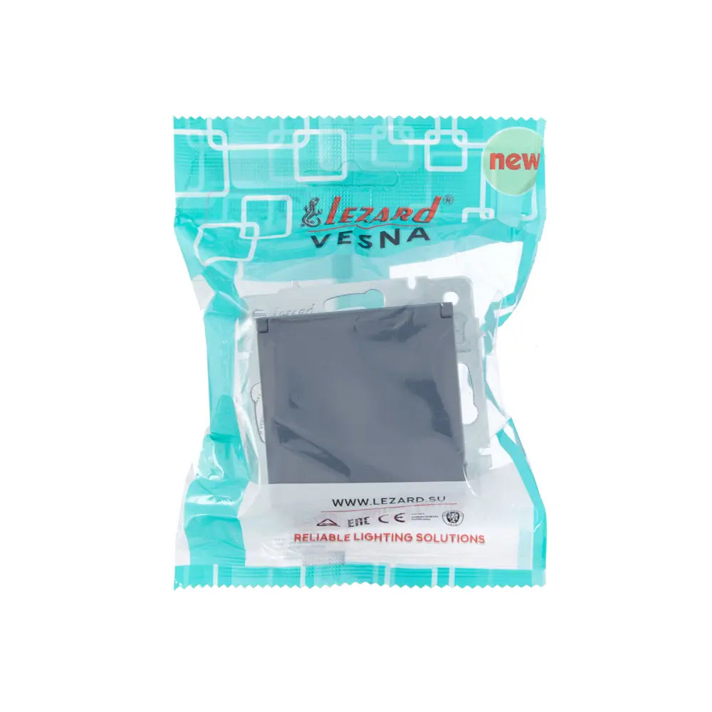 Розетка встраиваемая Lezard Vesna 742-3488-123B с заземлением с крышкой цвет графит STLM-2062587 - Вид №5