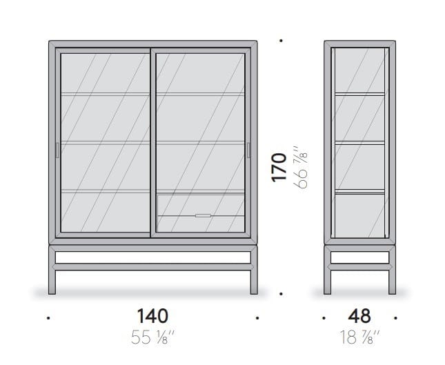 Деревянный и стеклянный шкаф с раздвижными дверями DE PADOVA Silent ARCH-00022916 - Вид №7