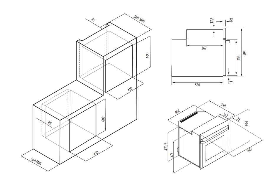9242946 Электрический духовой шкаф KRONA RITUS 45 BL/BL черный KRONA1 STDN-0027340 - Вид №10