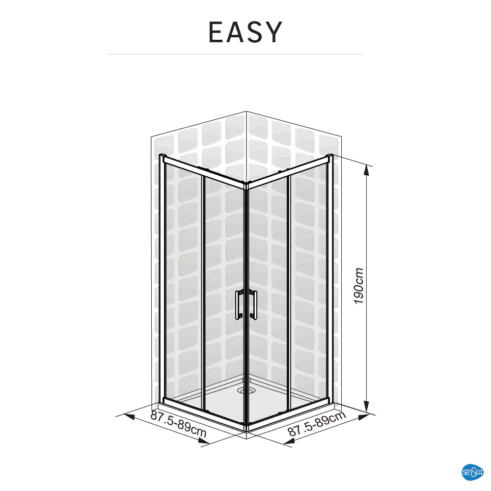 Комплект стекол для душевой ширмы Sensea Easy 90x90 см STLM-2039341 - Вид №21