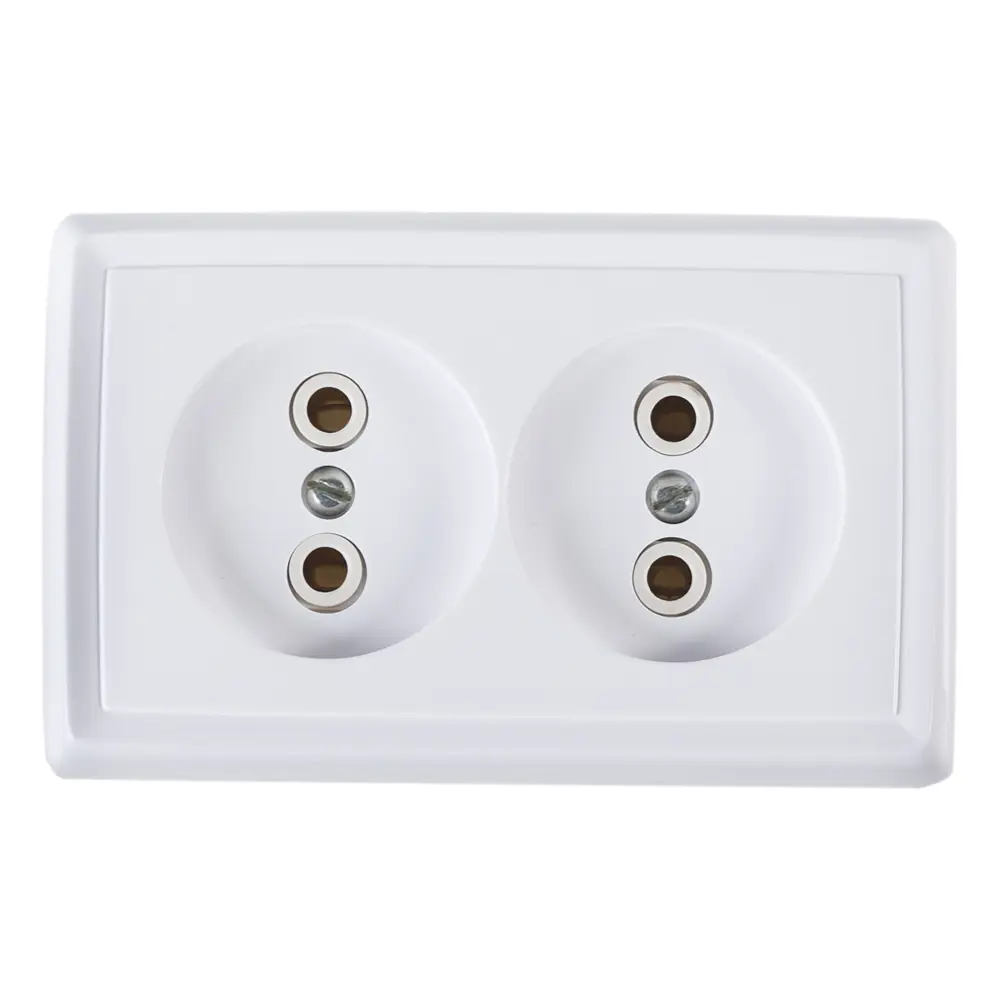 Розетка Reone 2-х постовая цвет белый STLM-2022685 - Вид №1