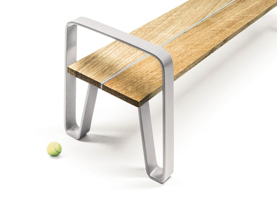 Стальная и деревянная скамья без спинки LAB23 COURT ARCH-00068054 - Вид №4